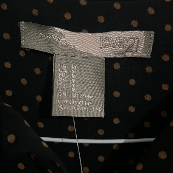 Forever 21 dress polka dots black and tan. forever 21 short dress top new cute - Picture 9 of 17